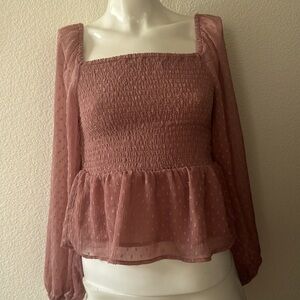 American eagle rose pink long sleeve top